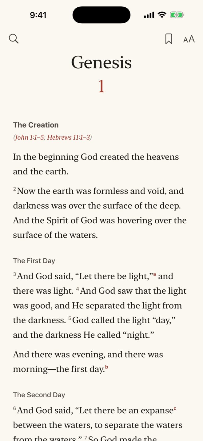 Genesis 1 in the reader