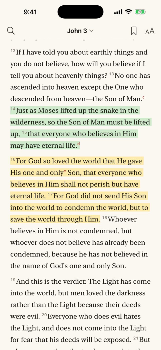John 3 with two verses highlighted